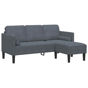 vidaXL Set sofe s jastukom Tamno siva Poliester