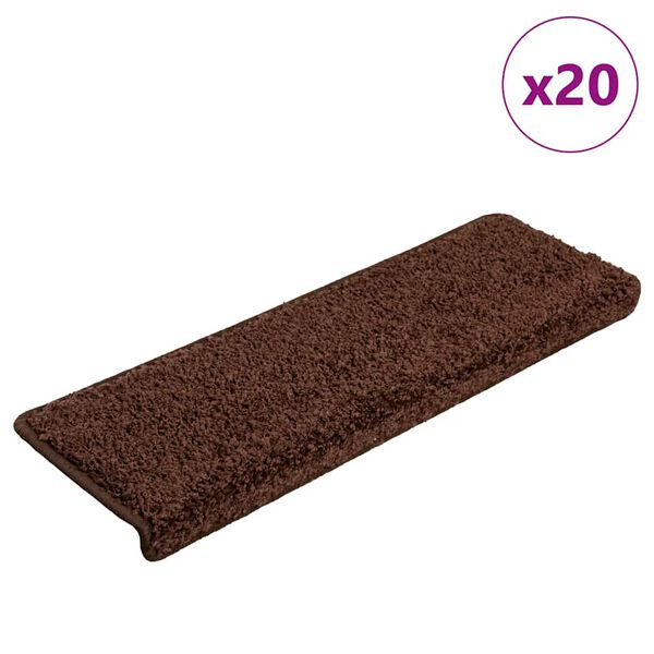 vidaXL Prostirke za stepenice 20 kom 65x21x4 cm smeđe pravokutne rubove