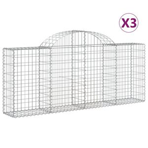 vidaXL Lučne gabionske ko&scaron;are 3 kom 200x30x80/100 cm pocinčano željezo