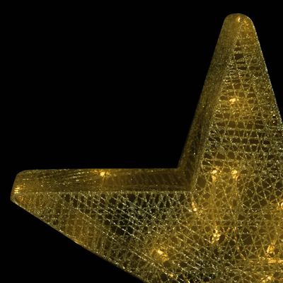vidaXL Ukrasne božićne zvijezde 3 kom zlatne mrežaste LED
