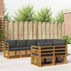 vidaXL Setovi sofa 8 pcs Prirodna i antracit Čvrsto drvo akacije