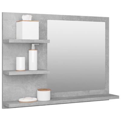 vidaXL Kupaonsko ogledalo boja betona 60x10,5x45 cm konstruirano drvo