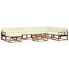 vidaXL Set vanjskih sofa 9 pcs Prirodna i krem Čvrsto drvo akacije