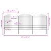 vidaXL Vrtna ograda s vrhom koplja Čelik 537x200 cm Crna