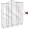 vidaXL Lučne gabionske ko&scaron;are 8 kom 200x50x200/220cm pocinčano željezo