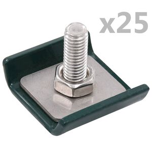 vidaXL Spojnik za re&scaron;etkaste ograde 25 setova zeleni
