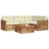 vidaXL Set vanjskih sofa s jastukom 5 pcs Prirodna i krem