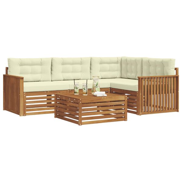 vidaXL Set vanjskih sofa s jastukom 5 pcs Prirodna i krem