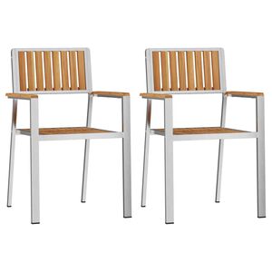 vidaXL Vrtnastolica 2 pcs Smeđa 56x54,5x87cm Čvrsta teak drvo