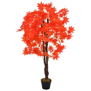 vidaXL Umjetno stablo javora s posudom crveno 120 cm