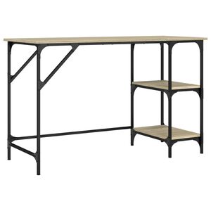 vidaXL Radni stol boja hrasta 120x50x75 cm metal i konstruirano drvo