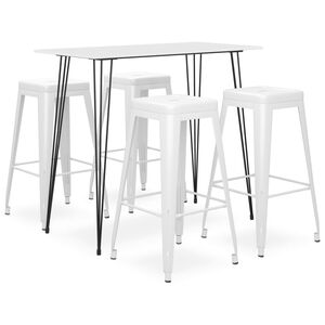 vidaXL 5-dijelni barski set bijeli