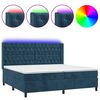 vidaXL Krevet box spring s madracem LED tamnoplavi 200x200 cm bar&scaron;un