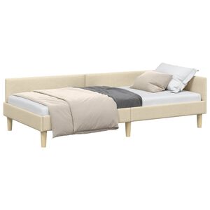 vidaXL Kutni okvir kreveta Krema 80 x 200 cm tkanina