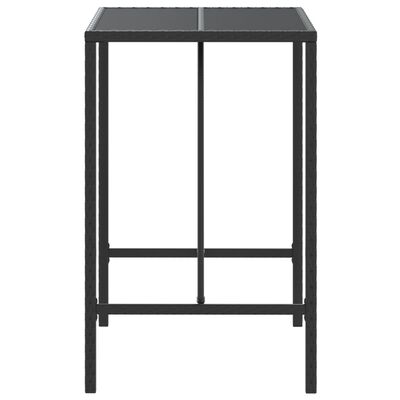 vidaXL Barski stol sa staklenom pločom crni 70x70x110 cm od poliratana