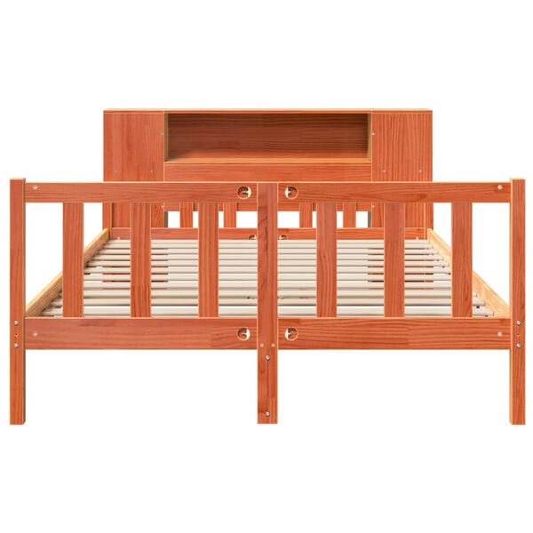 vidaXL Krevet s regalom za knjige bez madraca 150x200 cm masivno drvo