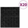 vidaXL 3D zidne tapete s uzorkom cigli samoljepljive 20 kom crne