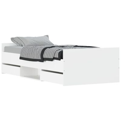 vidaXL Okvir kreveta s uzglavljem i podnožjem bijeli 90 x 190 cm