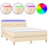 vidaXL Krevet box spring s madracem LED krem 140x200 cm od tkanine