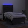 vidaXL Krevet box spring s madracem LED crni 90x190 cm od tkanine