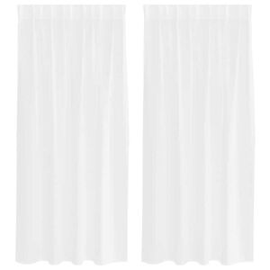 vidaXL Voile zavjesa sa zavjesama 2 pcs Bijelo 175 x 140 cm Poliester