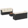 vidaXL 7-dijelni set vrtnih sofa od poliratana s jastucima crni
