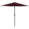 vidaXL Vrtni suncobran s aluminijskim stupom 270 x 246 cm bordo