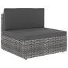 vidaXL Modularna srednja sofa od poliratana siva