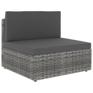 vidaXL Modularna srednja sofa od poliratana siva