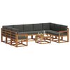 vidaXL Set vanjskih sofa s jastukom 10 pcs Prirodna i antracit