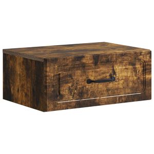 vidaXL Noćni ormarić za montažu na zid s ladicama Zidne Dimljeni hrast