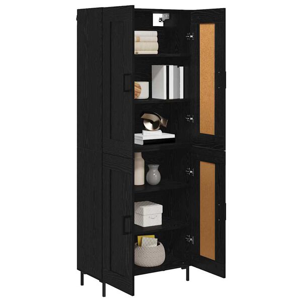 vidaXL Highboard 2 pcs Crni hrast Konstruirano drvo
