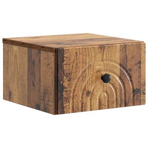 vidaXL Noćni ormarić za montažu na zid Staro drvo 33 x 34,5 x 20 cm