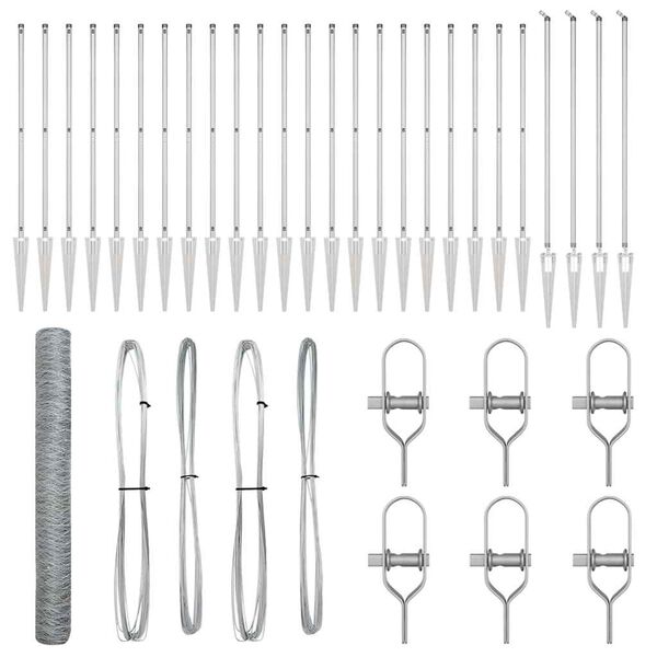 vidaXL Stup za ogradu Srebrno 50 x 1,4 m (mreža od 50 mm) Čelik