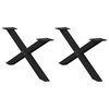 vidaXL Noge za klub stolić u obliku slova X, 2 kom, crne, 70 x (30-31) cm, čelik
