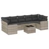 vidaXL 8-dijelni set vrtnih sofa od poliratana s jastucima svjetlosivi