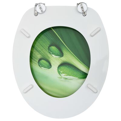 vidaXL Toaletne daske s poklopcem 2 kom MDF zelene s uzorkom kapi vode