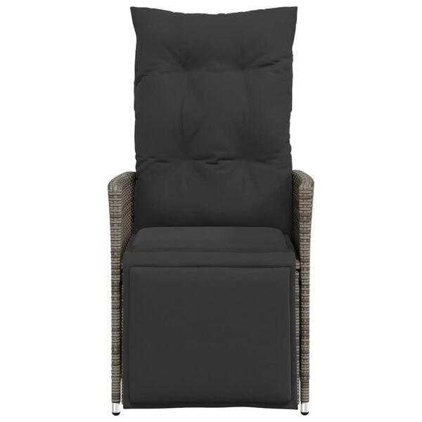 vidaXL Vrtni naslonjači s jastucima 2 kom sivi od poliratana