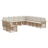 vidaXL Set vanjskih sofa 11 pcs Prirodna i krema bijela Poliester
