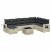 vidaXL 9-dijelni set vrtnih sofa od poliratana s jastucima svjetlosivi
