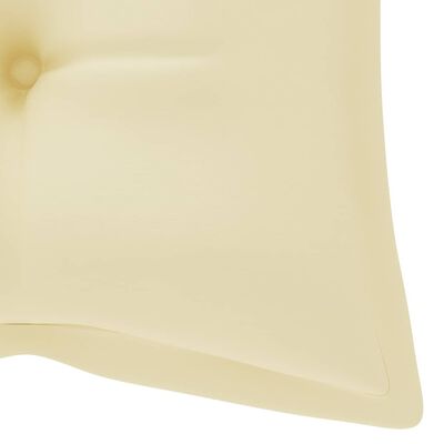 vidaXL Ljuljačka s krem bijelim jastukom 120 cm od masivne tikovine