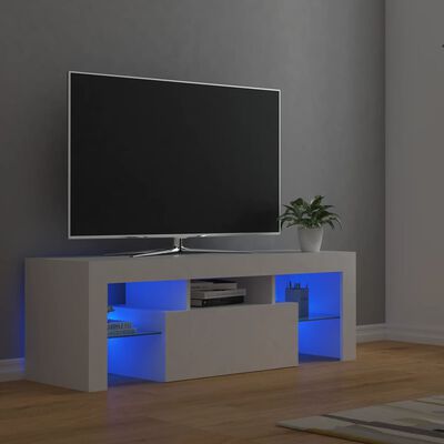 vidaXL TV ormarić s LED svjetlima bijeli 120 x 35 x 40 cm
