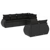 vidaXL 7-dijelni set vrtnih sofa od poliratana s jastucima crni