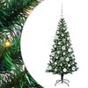 vidaXL Umjetno predsvijetljeno božićno drvce Zelena 120 cm PVC i metal