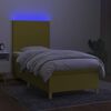 vidaXL Krevet box spring s madracem LED zeleni 100x200 cm od tkanine