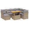 vidaXL 8-dijelni set vrtnih sofa od poliratana s jastucima bež