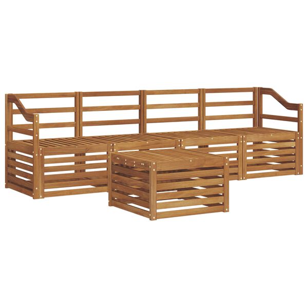 vidaXL Setovi sofa 5 pcs Prirodna Čvrsto drvo akacije