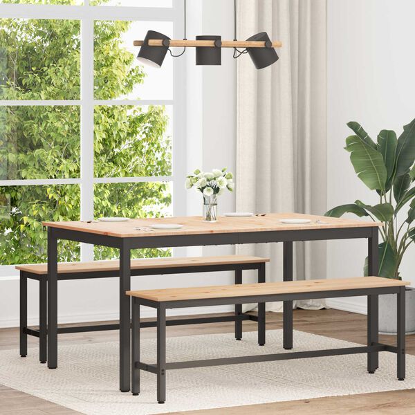 vidaXL Stol za objedovanje Prirodna 150 x 90 x 75 cm