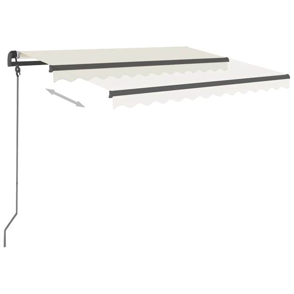 vidaXL Automatska tenda na uvlačenje sa stupovima 3 x 2,5 m krem