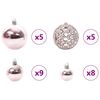 vidaXL Set Božićnih Ukrasnih Kuglica 61 pcs Ružičasta Plastika